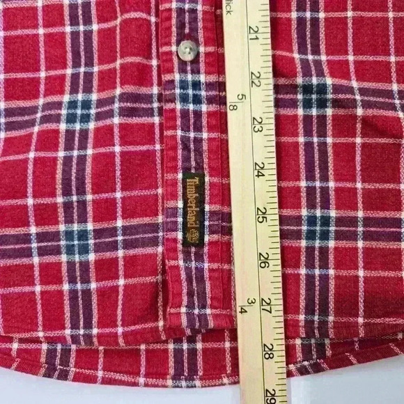 Men's Timberland Weathergear Red Plaid - short sleeve  -Size M - Picture 7 of 8